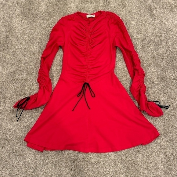 Molly Goddard Pink Cotton Lola Ruched Short Mini Dress Size US 4 / UK 8 EUC - Picture 5 of 11